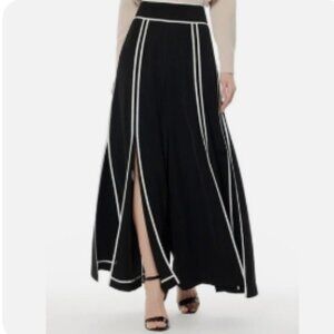 Gracia Black & White Slit Palazzo Pants – Size S NWOT (DAMAGED - Tear)